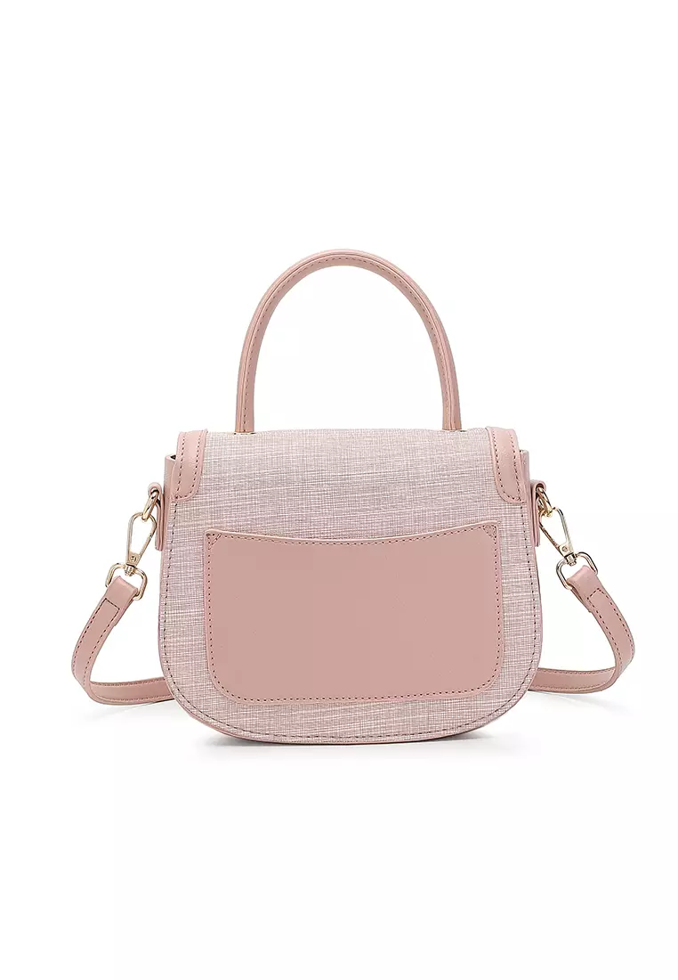 Women's Top Handle Bag / Sling Bag / Crossbody Bag / Shoulder Bag (Tas Tangan / Tas Selempang / Tas Bahu) - Merah Jambu