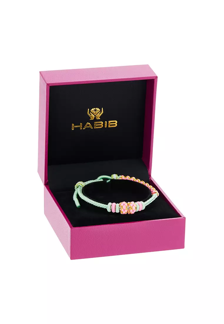 HABIB x Didi & Friends | Adjustable 999/24K Gold Charm Cord Bracelet (Ribbon)  CHW000051225