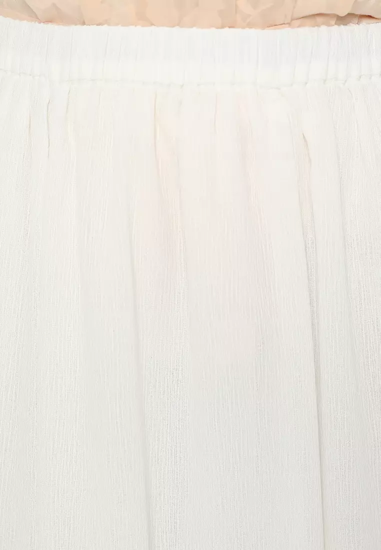 Rok Wanita Warna Putih Plain Maxi Skirt White Brilliant Girl