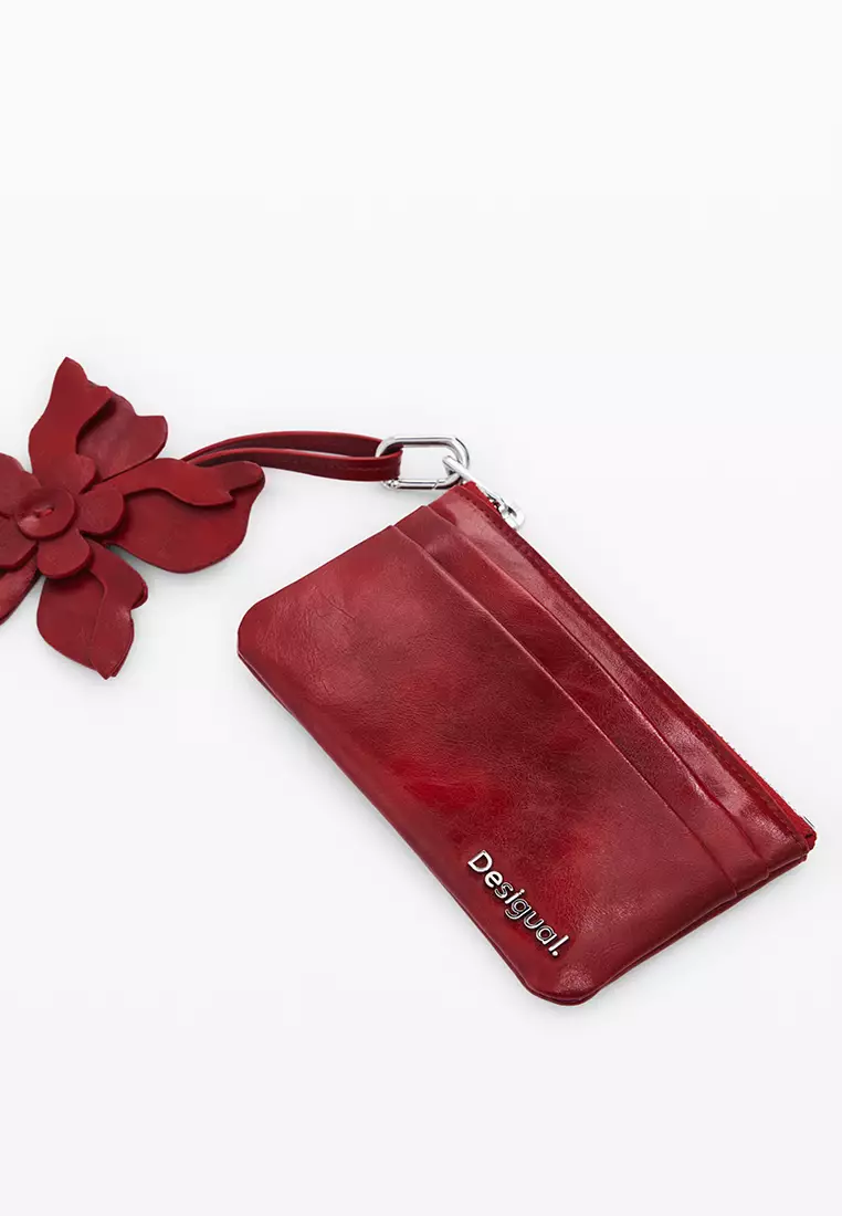 Small shiny leather-effect cardholder