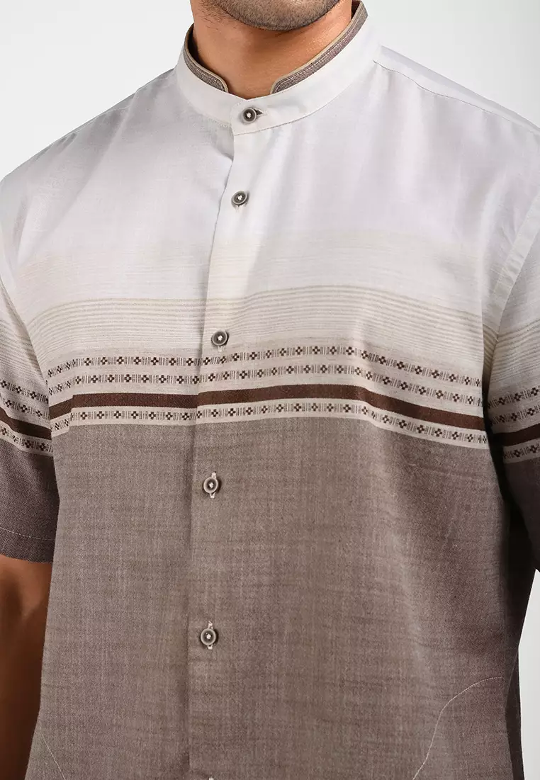 MOC Kemeja Koko Lengan Pendek Pria FIKAR-WHITE