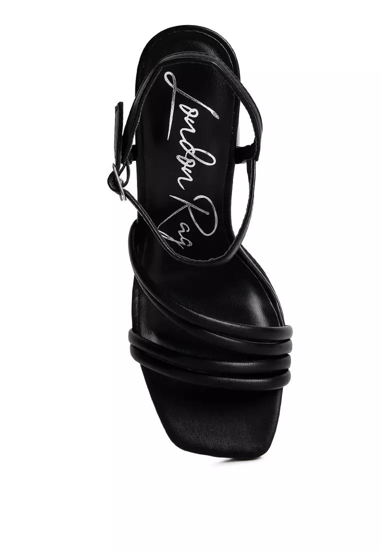 Buy London Rag Black High Heel Platform Strappy Sandals Online | ZALORA ...