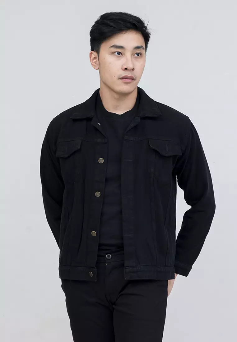 houseofcuff jaket jeans denim hitam tebal pria unisex tokyo