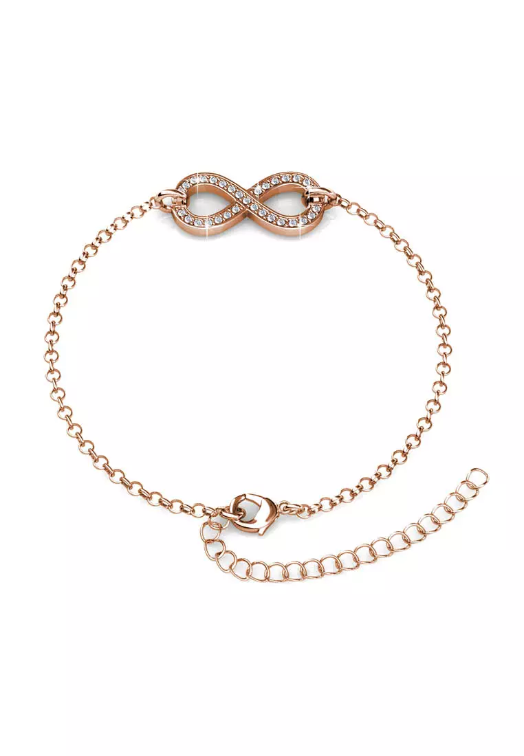 Infinity Eight Bracelet Rose Gold - Gelang crystal Swarovski by Her Jewellery