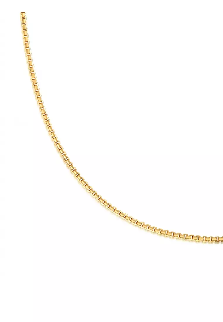 18K Yellow Gold Box Chain Necklace for Women 94226N