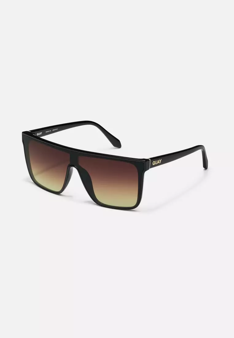 QUAY Nightfall Medium Sunglasses - Black/Brown Yellow