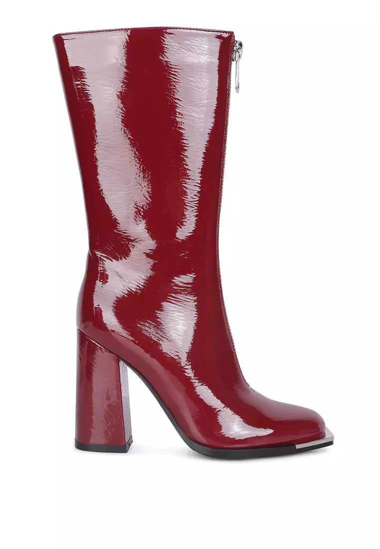 Discount on London Rag  shoes - SKU: Burgundy Ankle Heeled Platform Boots