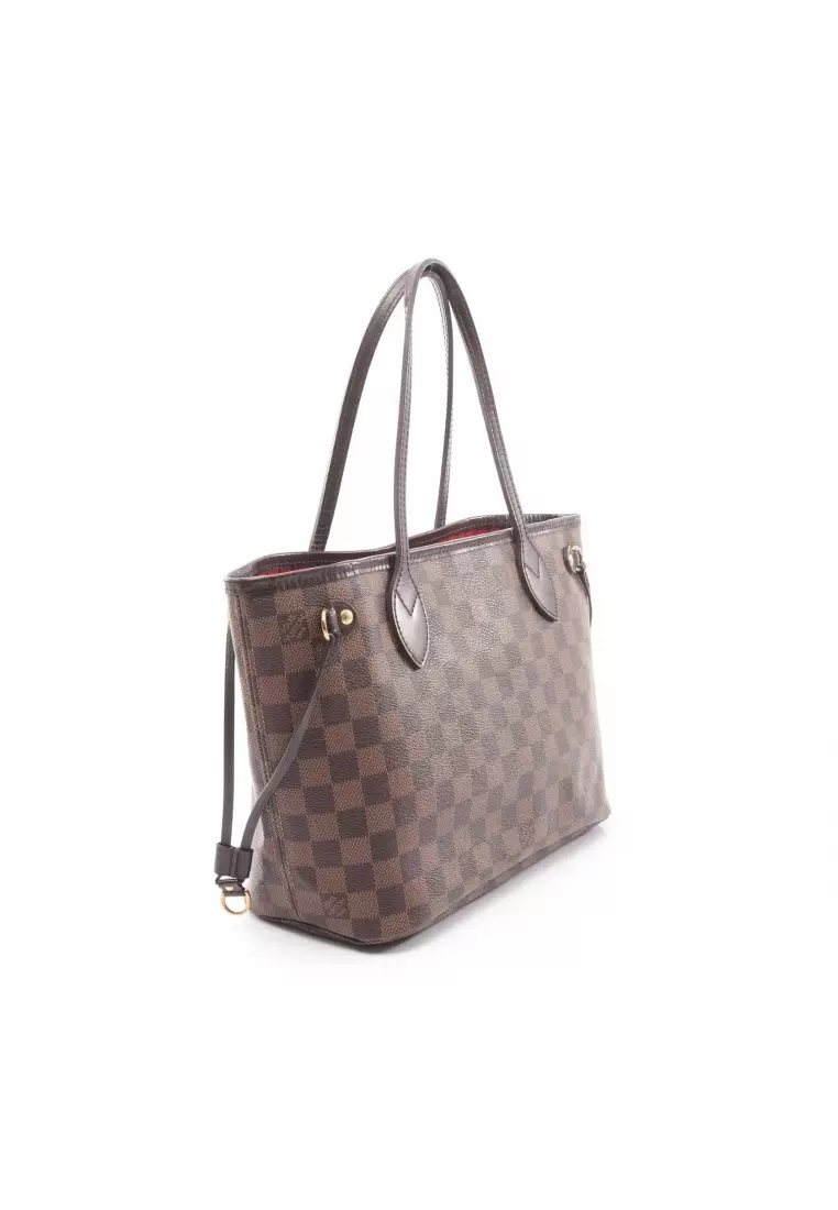 Pre-Loved Louis Vuitton Neverfull PM Damier  ebene Handbag tote bag PVC leather Brown