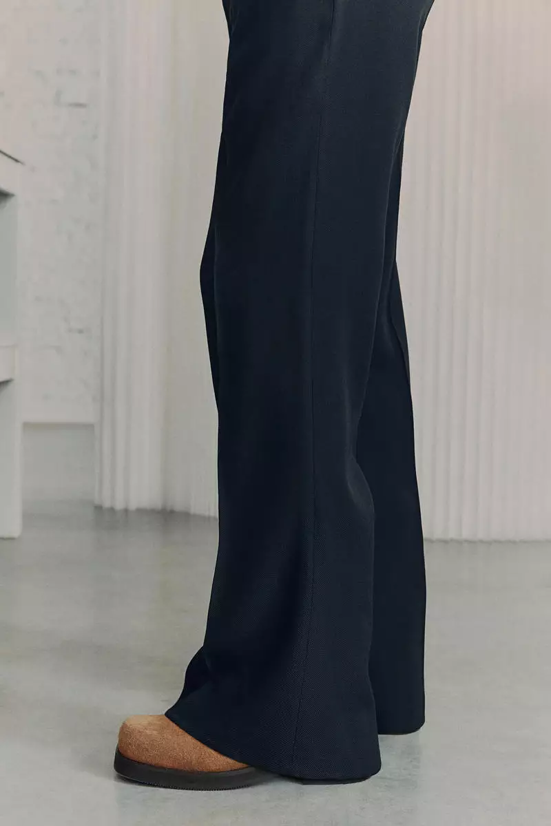 Wool-blend bootcut trousers