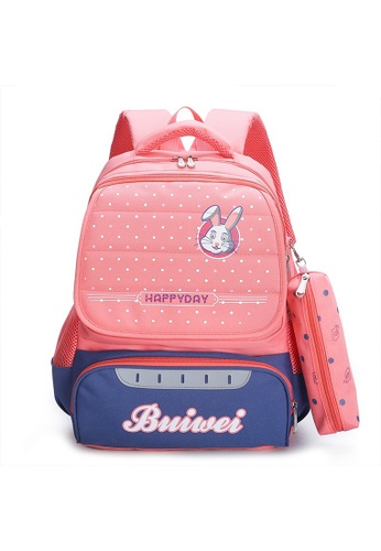 latest cute cartoon lightweight backpack 2 pieces set for primary school students orange