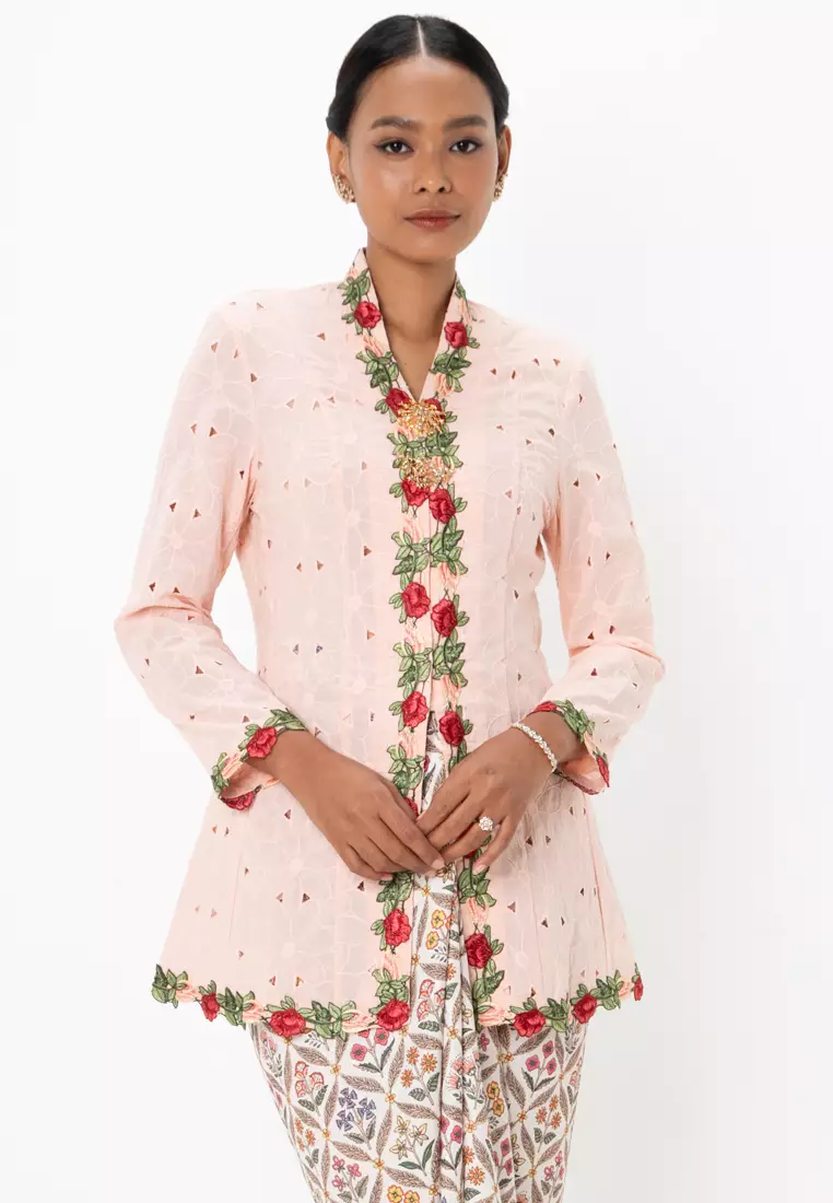 Kebaya Pink Bordir Mawar