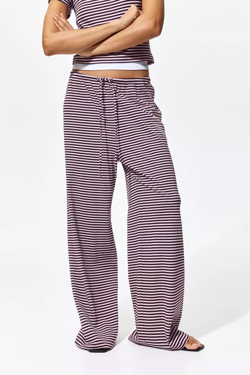 Ribbed drawstring trousers