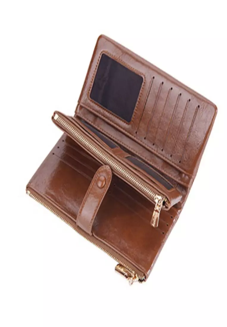 Dompet Wanita Panjang Motif Polos Bahan Kulit PU Leather Premium Quality ORIGINAL