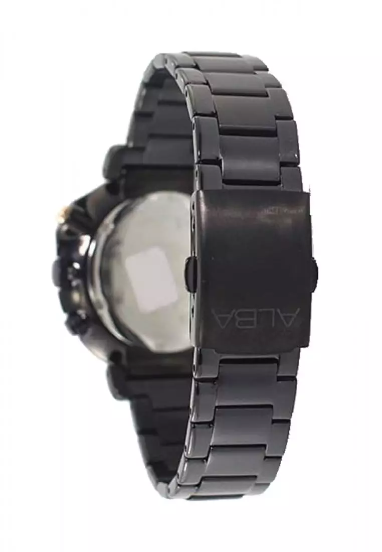 Jam Tangan Pria Alba Original Garansi Resmi AT3E12 AT3E12X1 Strap Stainless Steel Black