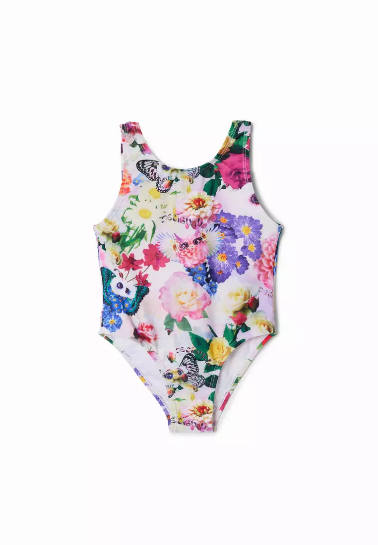 Desigual Girl Fantasy strap swimsuit.