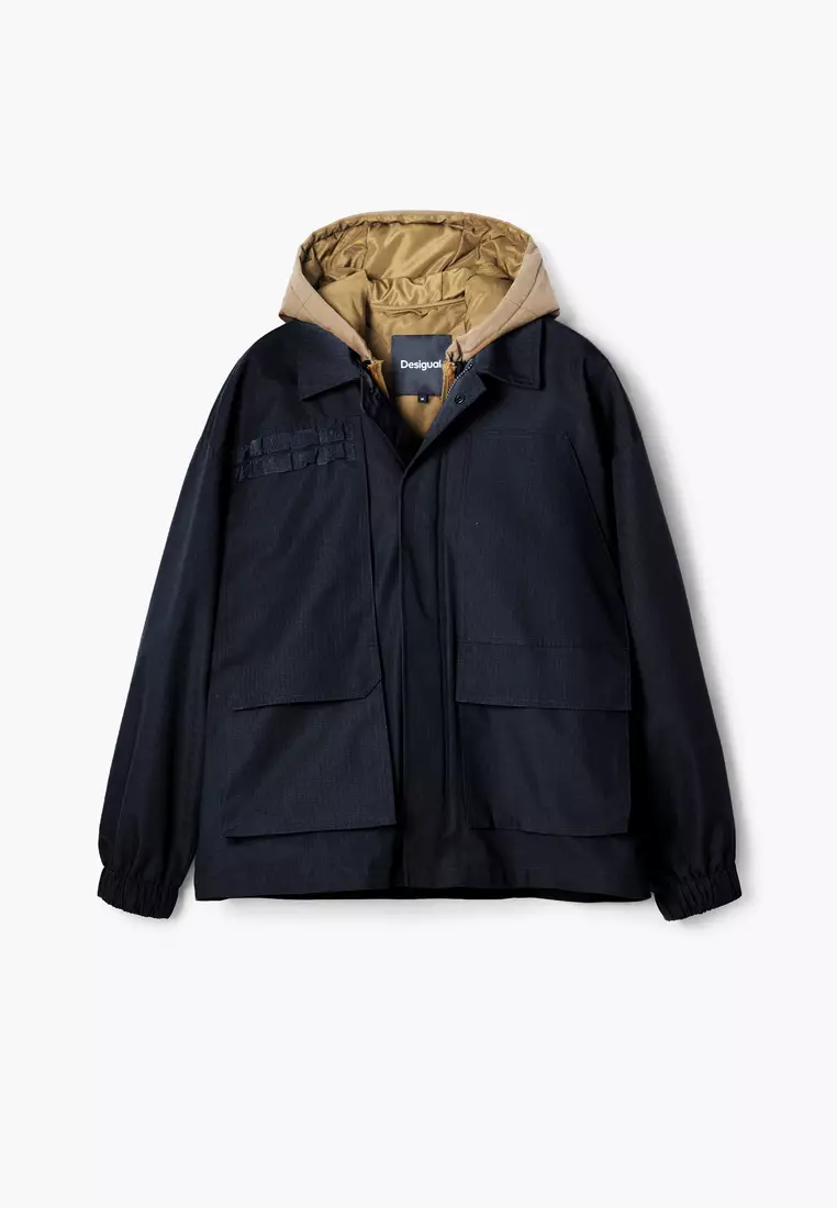 Desigual Man Windbreaker with a hood