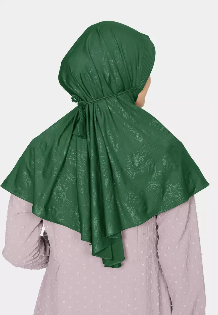 Aisyah Bergo Tali | Hijab Instan Jersey | Kerudung - Green