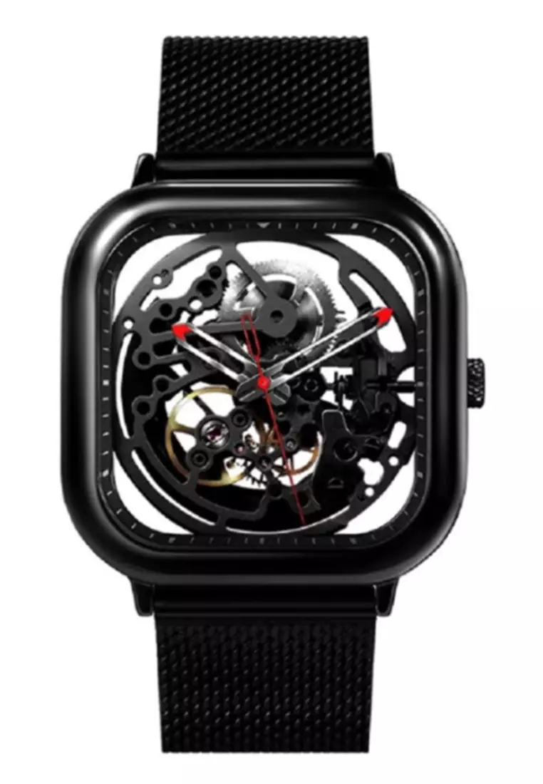 Jam Tangan Mechanical Pria Watch Skeleton Waterproof Strap Tali Material Stainless Steel BY01 ORIGINAL