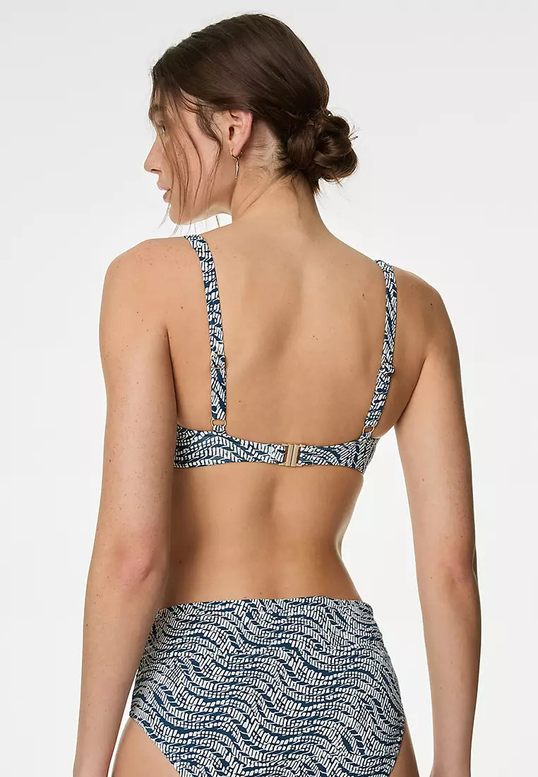 Printed Padded Plunge Bikini Top