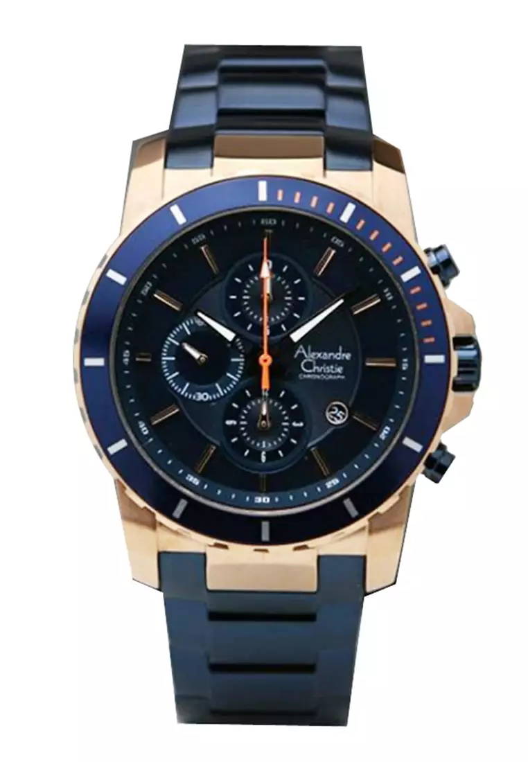 ALEXANDRE CHRISTIE AC 6141 ROSEGOLD BLUE MAN NEW MCBURBUBU