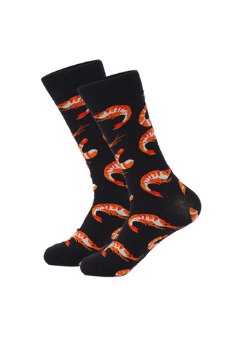 Kings Collection black Shrimp Pattern Cozy Socks (One Size) (HS202114) 8A4D1AA822213FGS_1