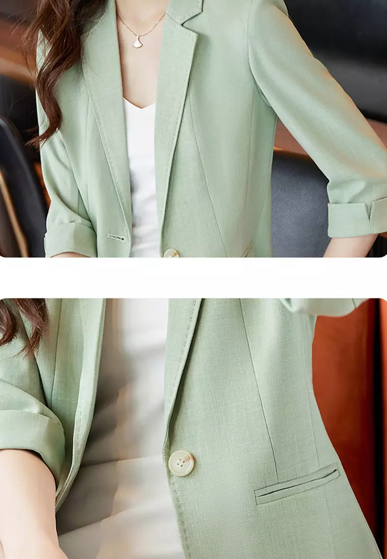 Three Quarter Sleeve Slim Fit Blazer YGH-EL8525