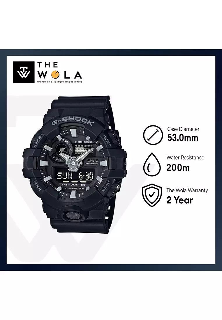 Men Analog-Digital Watch GA-700-1B Black Resin Strap