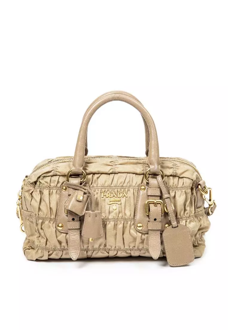 Buy Prada Pre loved Pleated Convertible Satchel Online ZALORA