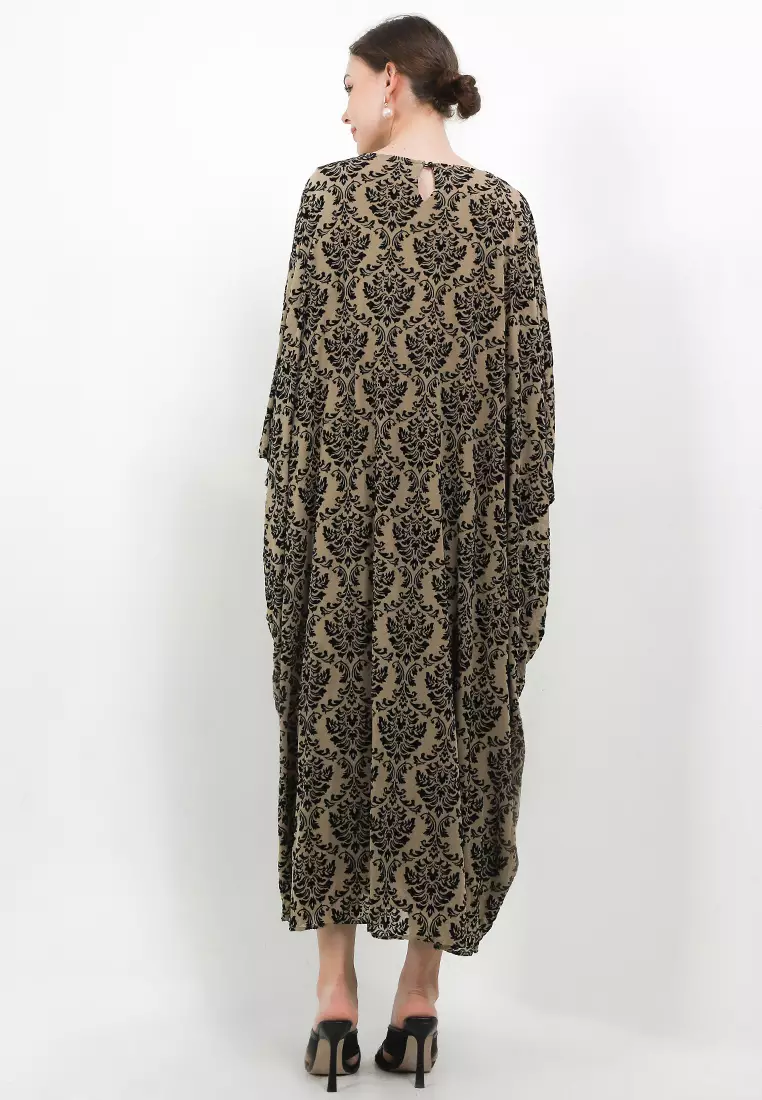 Velvet Print Mesh Kaftan