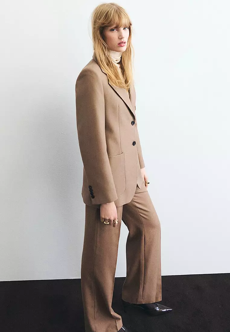 Straight Wool-Blend Suit Trousers