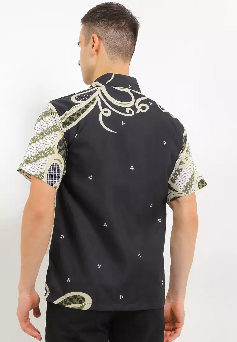 Dobby Kemeja Batik Exclusive Premium Pria Casual Modern Lengan Pendek