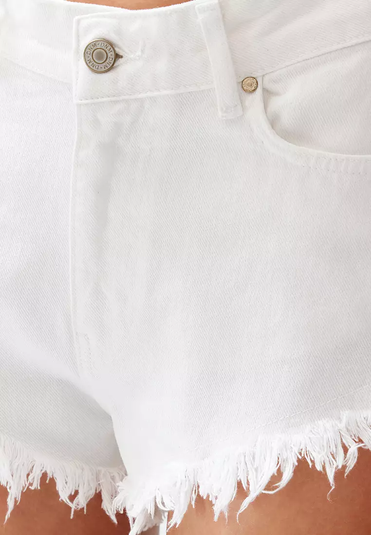 Denim Frayed Beach Shorts