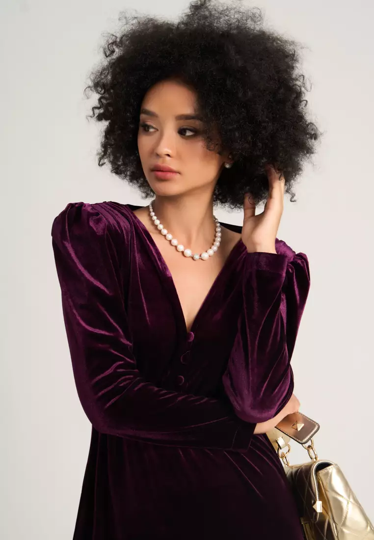 Dark Purple Velvet Dress