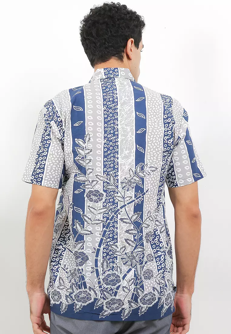 Flower Kemeja Batik Premium Pria Casual Modern Lengan Pendek
