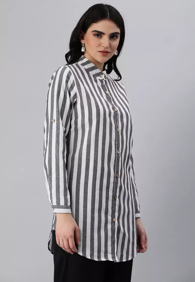 Black Striped Long Sleeve Shirt