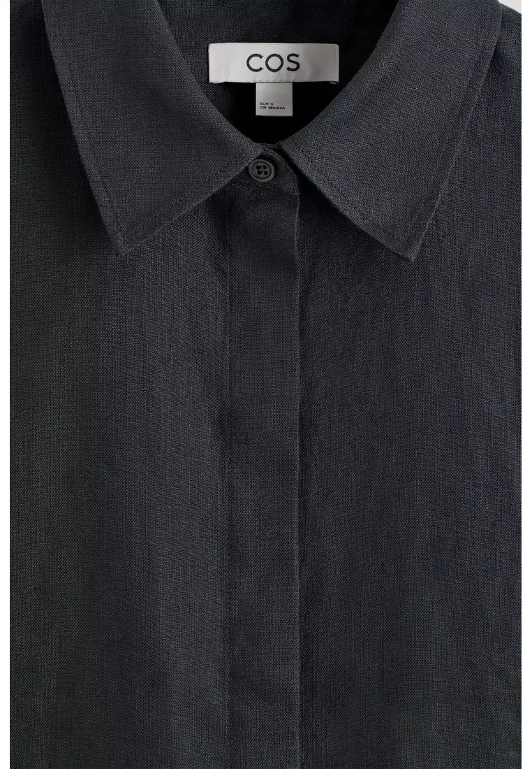 OVERSIZED SHORT-SLEEVED LINEN SHIRT
