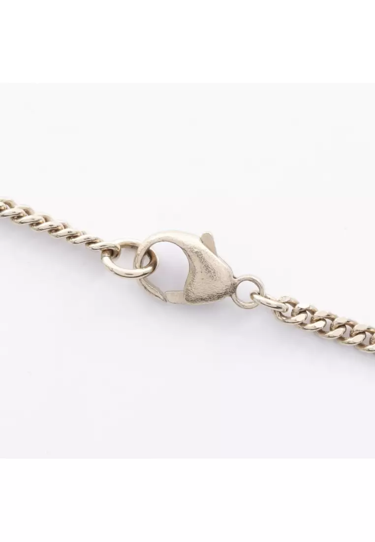 Pre-Loved Chanel coco mark ribbon necklace GP gold 07C