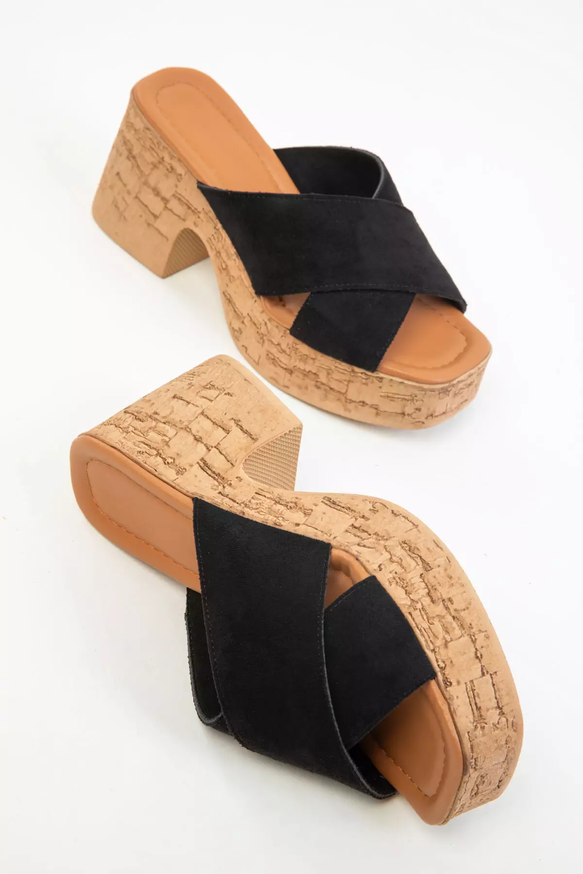 Black Suede Women's Classic Heeled Shoes 20349