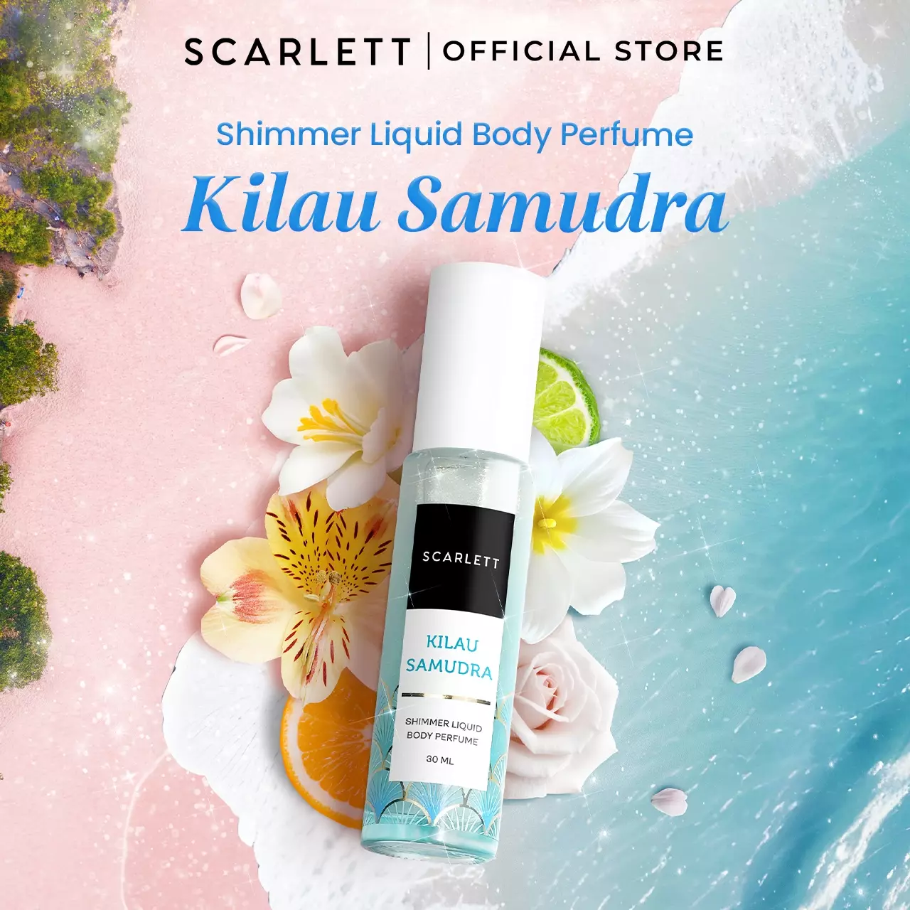 Scarlett Whitening Shimmer Liquid Body Perfume Kilau Samudra 30ml
