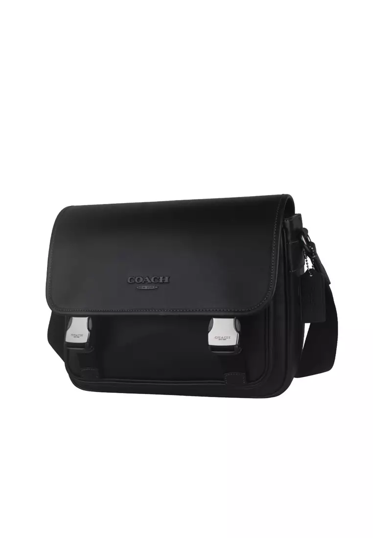 Racer Messenger Men's Crossbody Bag In Black CU110