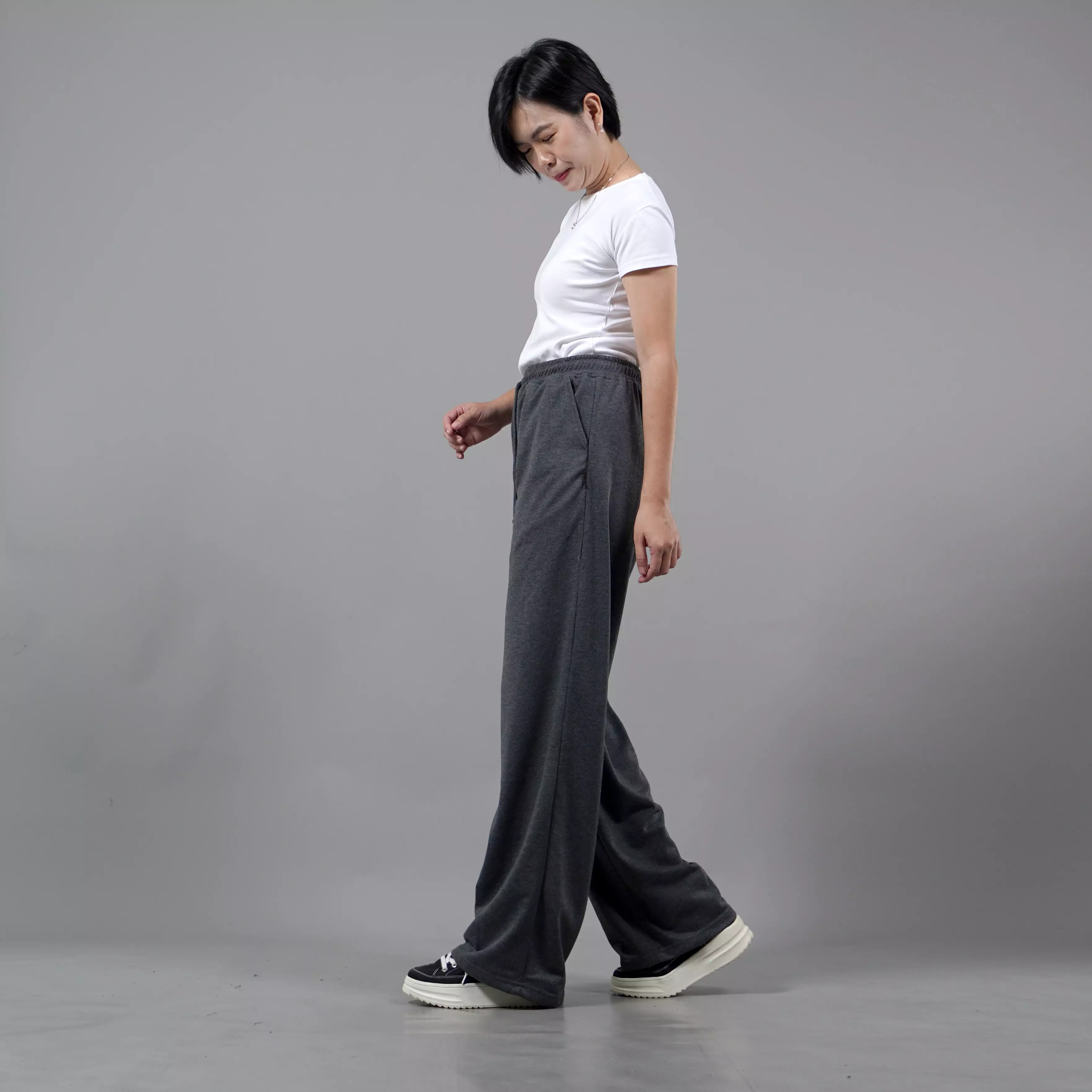  RIA Celana Panjang Loose Pants Wanita Celana Wanita - ABU TUA
