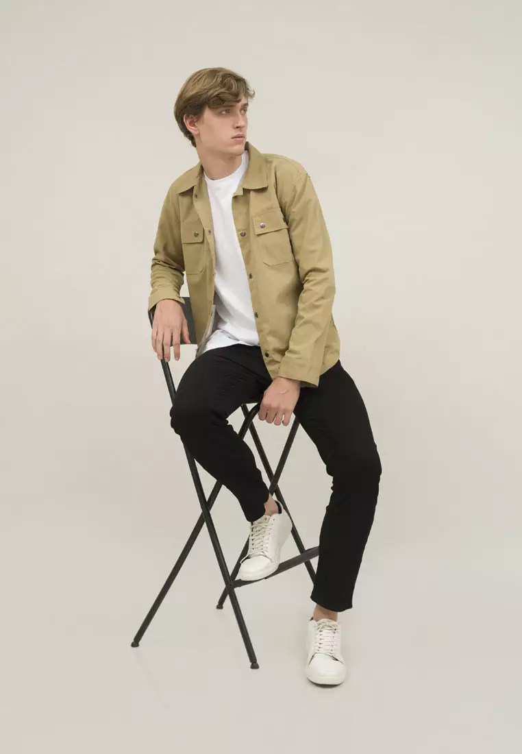 Jaket pria parka unisex jacket trucker cream flamingo houseofcuff