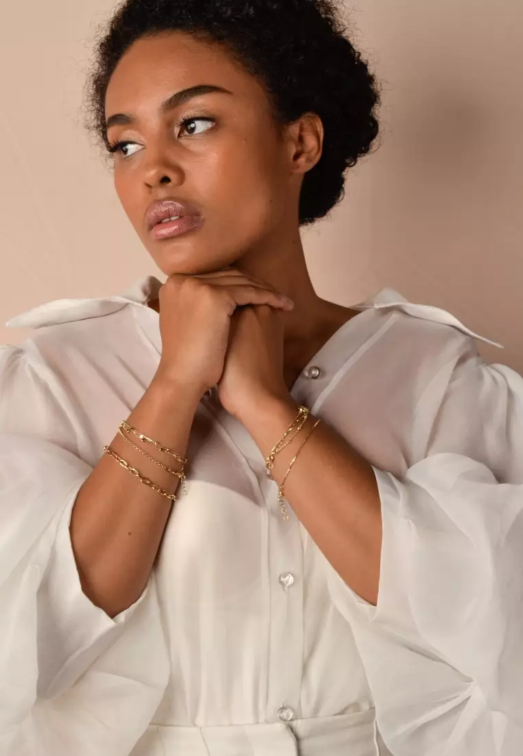  Bold Box Chain Bracelet 14k Gold 