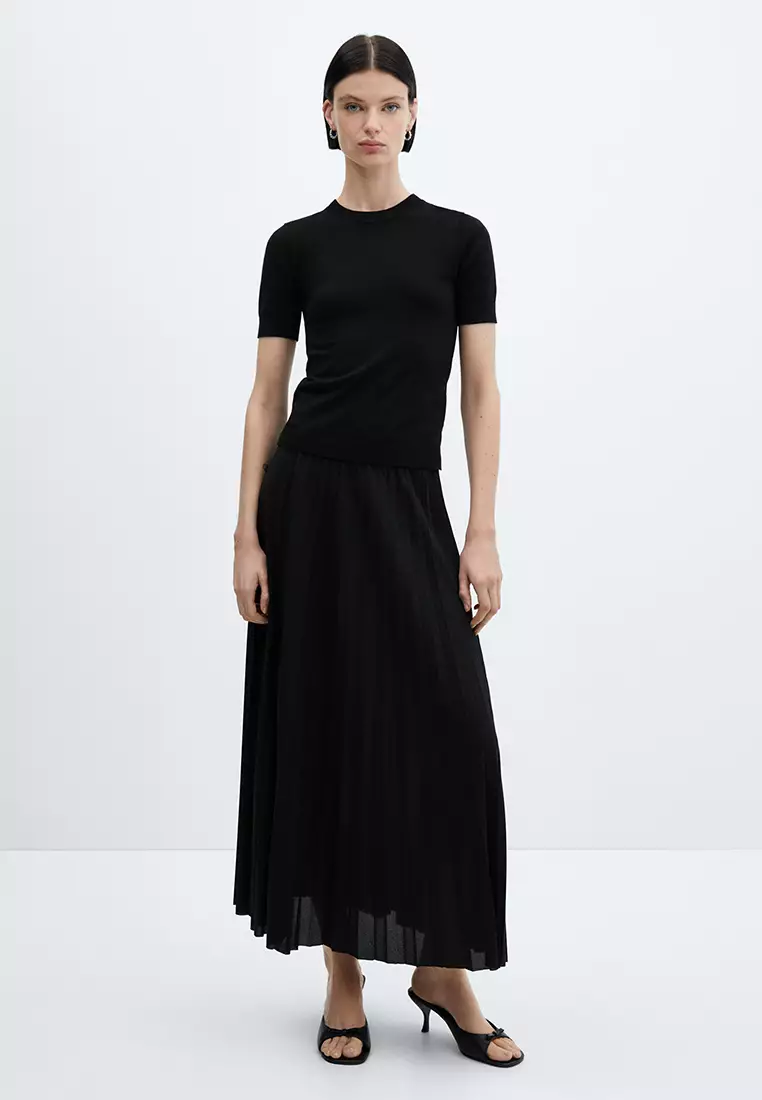 Mango pleated skirt dress clearance