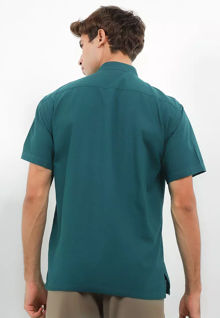 Crocodile LOFE 1010 Green - Men Shirt Kemeja Lengan Pendek - Relax Fit - Katun