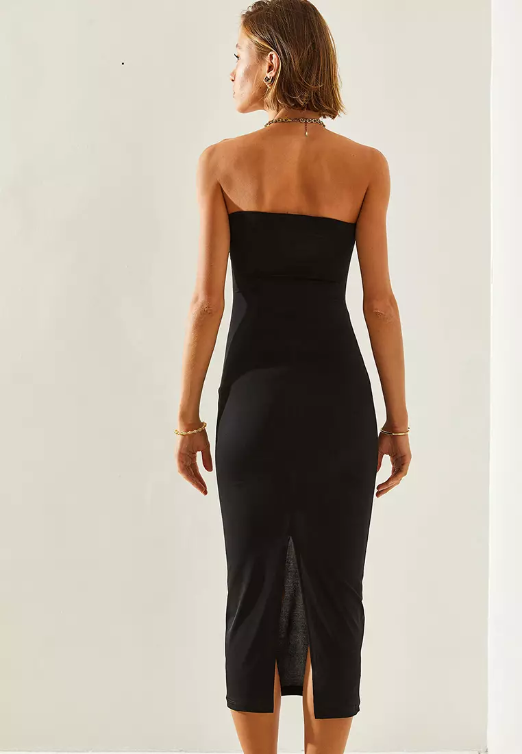 Strapless Dress Slit Detail