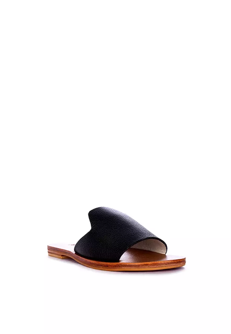 Leather Flat Slides
