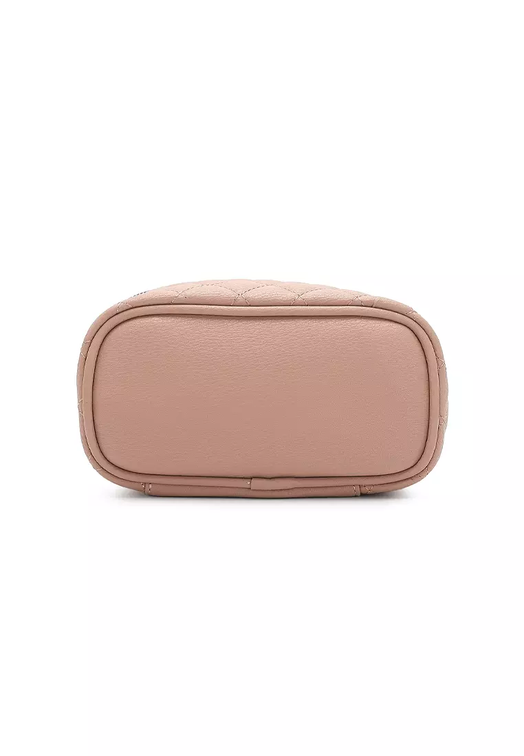 Women's Quilted Top Handle Bag / Sling Bag / Crossbody Bag (手拿袋 / 斜孭袋) - 粉紅色