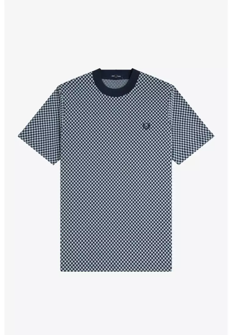 Fred Perry M2394 Checkerboard T-Shirt (Dark Airforce)