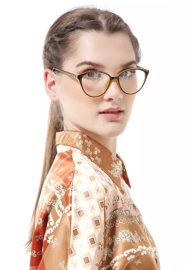 Kiano Kacamata Wanita Cat Eye Design Glasess Frame Material Plastic ORIGINAL - Black Brown